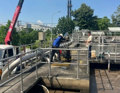 [Mẫu] Lắp đặt đĩa phân phối khí bể hiếu khí